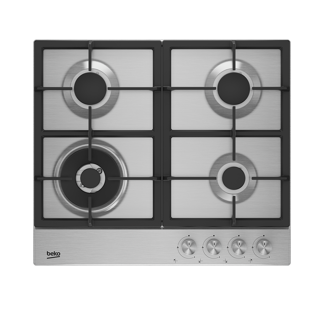 Plaque de Cuisson Encastrable 4 Feux (3 à Gaz, 1 Wok) Beko HIAW64225SX