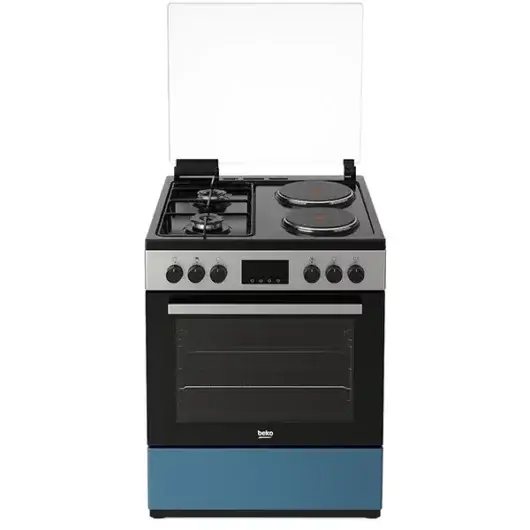 CUISINIERE MIXTE 60CM 2 FEUX GAZ + 2 PLAQUES ELECTRIQUES BEKOFBE64320XDL