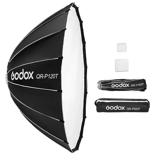 Boîte à lumière parabolique pliable 120 cm avec montage rapide Godox QR-P120T